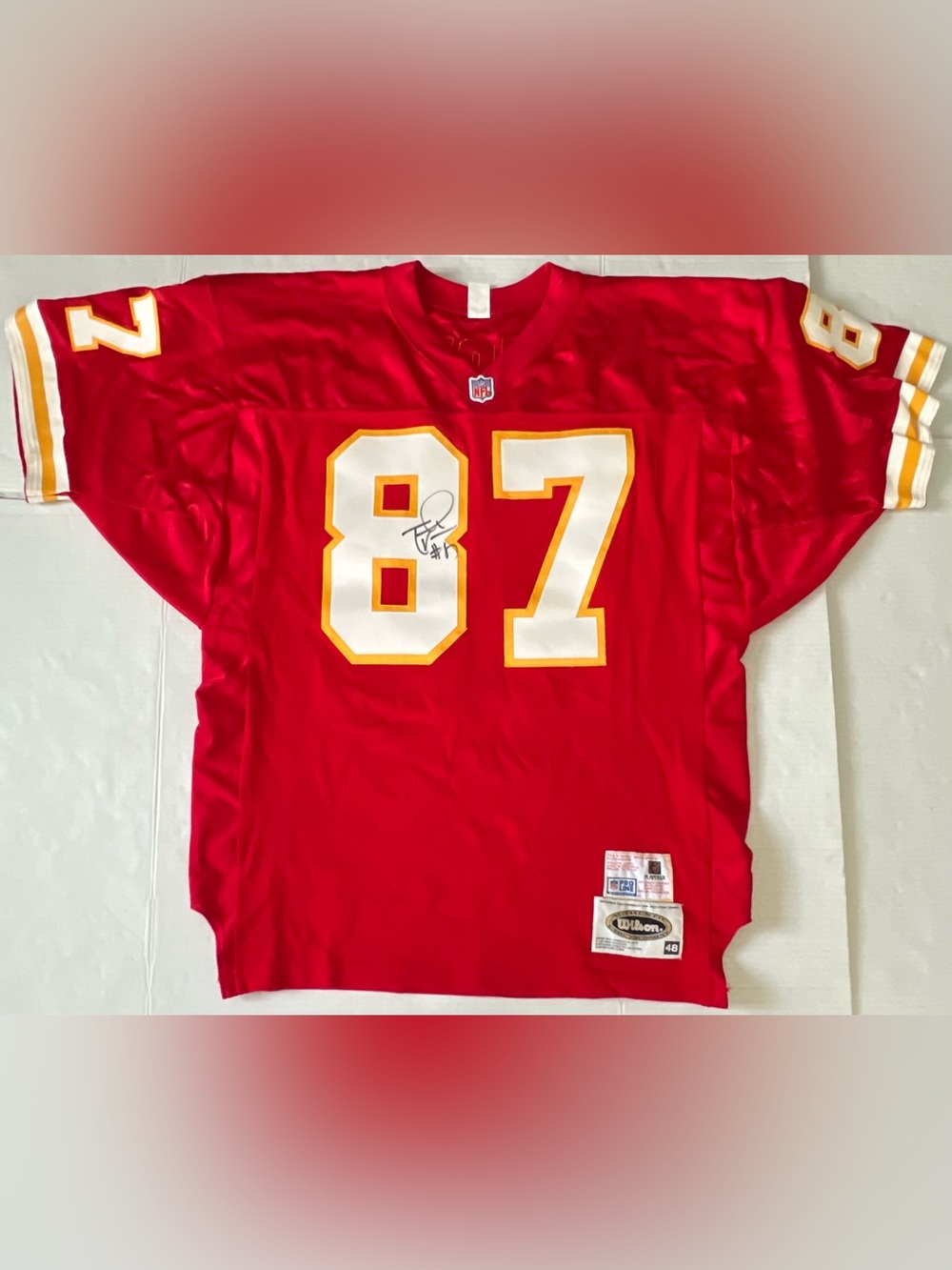 Vintage Wilson Kansas City Chiefs Tamarick Vanover Signed Jersey Travis Kelce